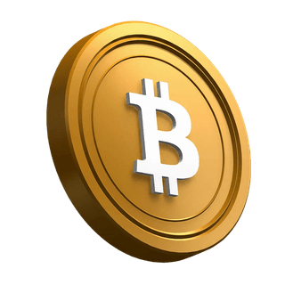 Bitcoin (BTC) coin tilted within the hero section design