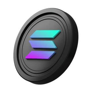 Solana (SOL) coin positioned next to the hero banner section